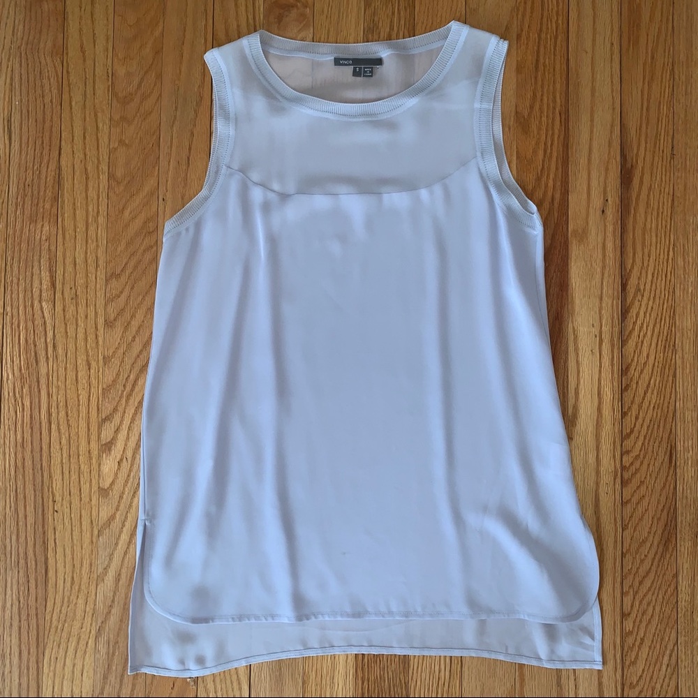 Vince High Low Sleeveless Blouse sz S